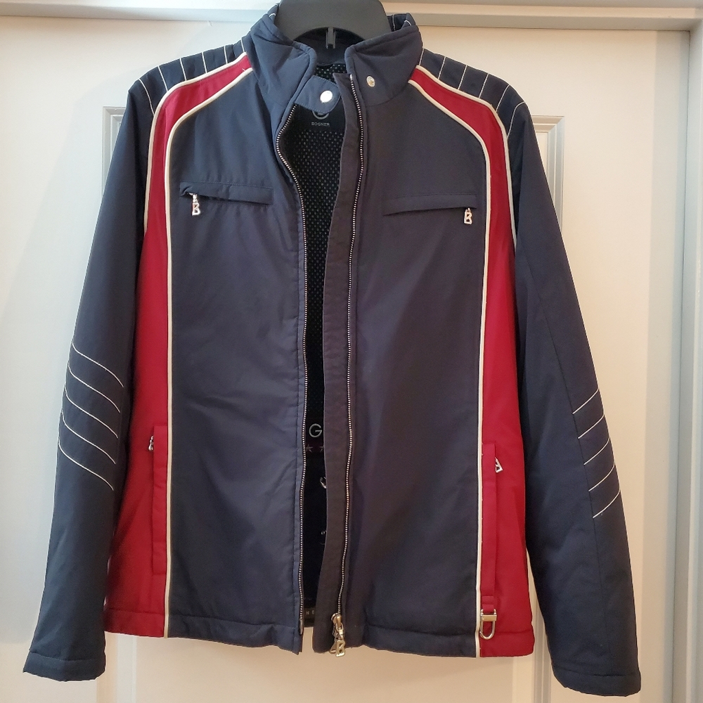 BOGNER Insulated SKI SPORT  JACKET black red white Sz 6/36